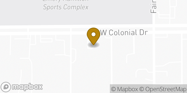 Map showing the location of Enterprise Rent-A-Car in Orlando, FL 32808