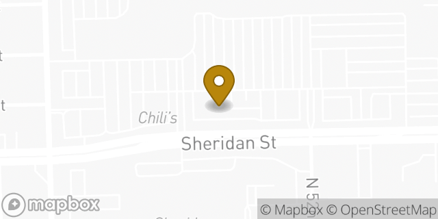 Map showing the location of Starbucks in Hollywood, FL 33021