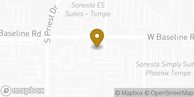 Map showing the location of AutoZone in Tempe, AZ 85283