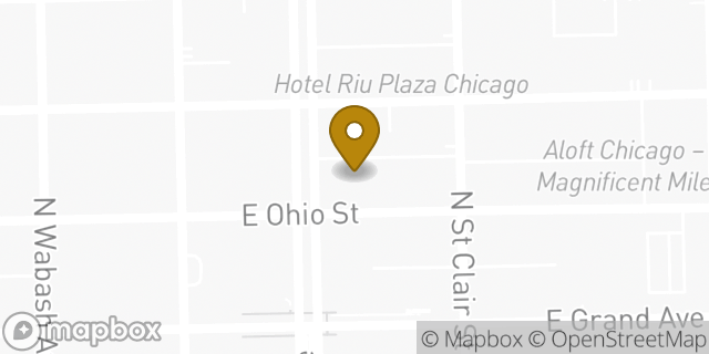 Map showing the location of Chase Bank in Chicago, IL 60611
