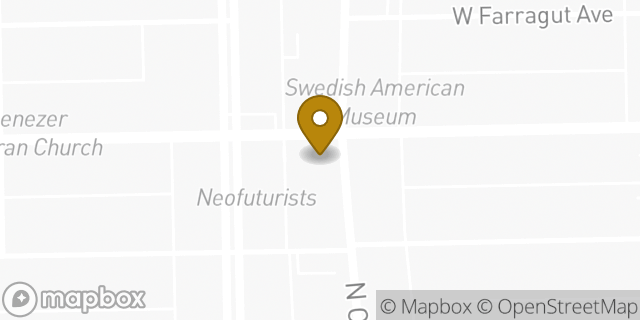 Map showing the location of La Colombe Coffee Roasters in Chicago, IL 60640