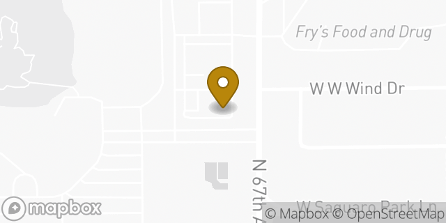 Map showing the location of Dunkin' in Peoria, AZ 85383