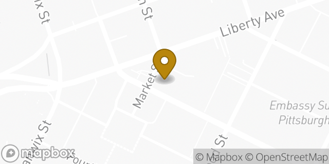 Map showing the location of Starbucks in Pittsburgh, PA 15222