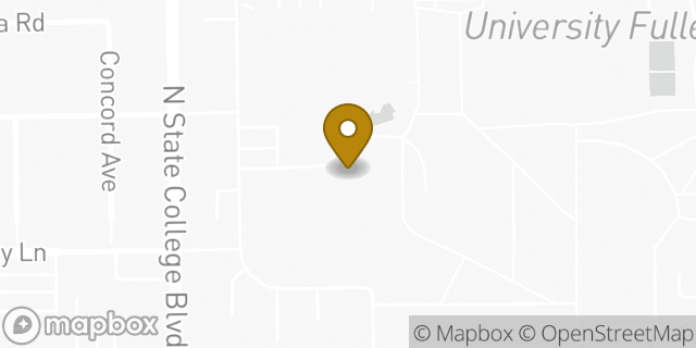 Map showing the location of Amazon Locker - Vega in Fullerton, CA 92834