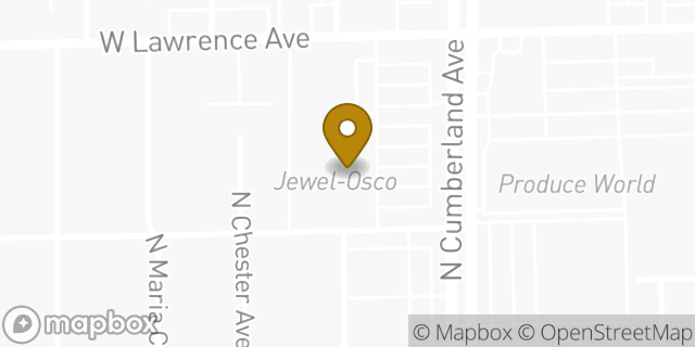 Map showing the location of Jewel-Osco in Chicago, IL 60656