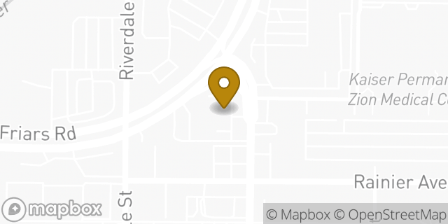 Map showing the location of AutoZone in San Diego, CA 92120