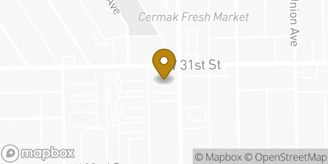 Map showing the location of Starbucks in Chicago, IL 60608