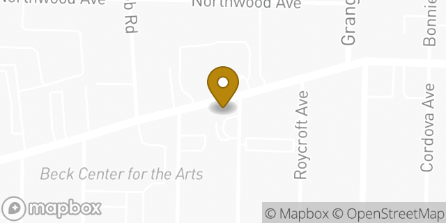 Map showing the location of Dunkin' in Lakewood, OH 44107
