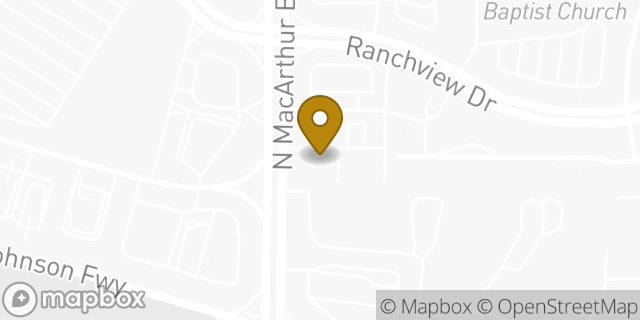 Map showing the location of Pearle Vision in Irving, TX 75063