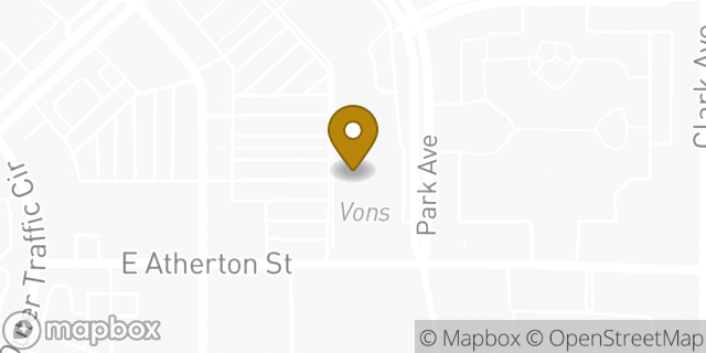 Map showing the location of Starbucks in Long Beach, CA 90815