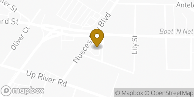 Map showing the location of Starbucks in Corpus Christi, TX 78408