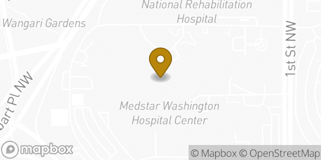 Map showing the location of MedStar Health: Oral and Maxillofacial Surgery at Washington in Washington, DC