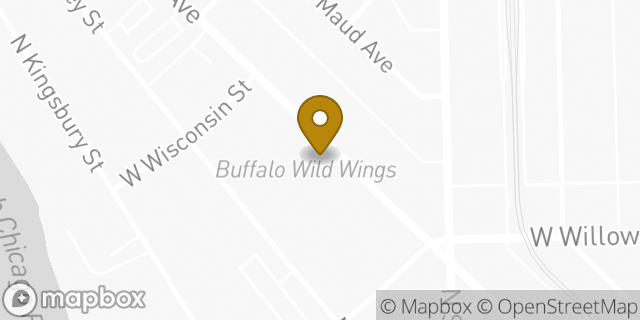 Map showing the location of Buffalo Wild Wings in Chicago, IL 60614