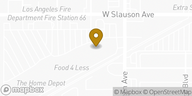 Map showing the location of Subway in Los Angeles, CA 90047