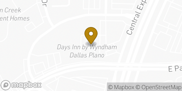 Map showing the location of Days Inn in Plano, TX 75075