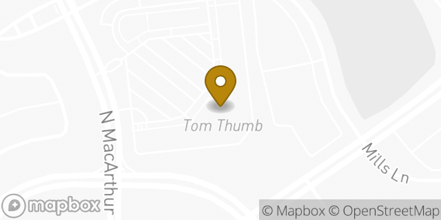 Map showing the location of Starbucks Coffee Company in Irving, TX 75038