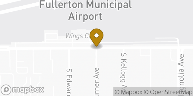 Map showing the location of Fullerton - General Aviation (Private Flights Only) in Fullerton, CA 92833