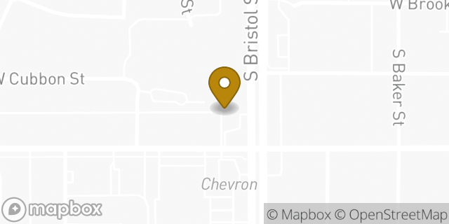 Map showing the location of 7-Eleven in Santa Ana, CA 92703