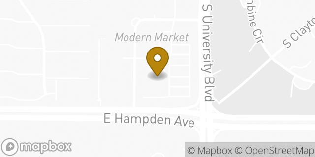 Map showing the location of Starbucks Coffee Company in Englewood, CO 80113