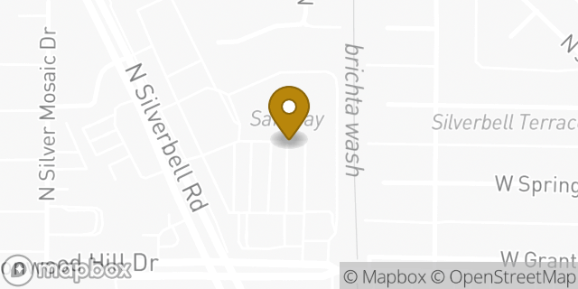 Map showing the location of Starbucks in Tucson, AZ 85745