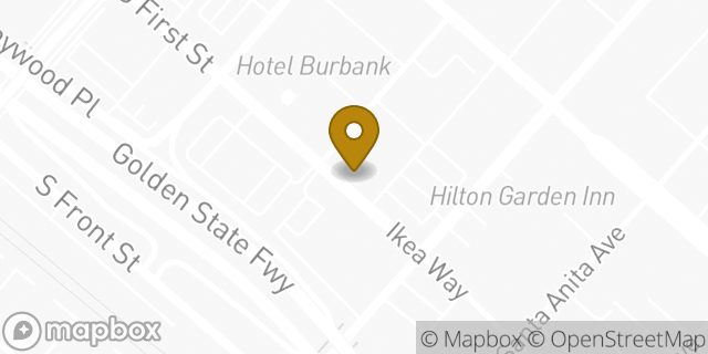 Map showing the location of Dunkin' in Burbank, CA 91502