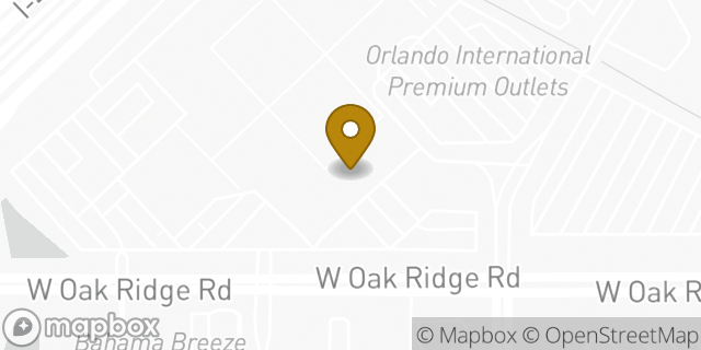 Map showing the location of J.Crew Factory in Orlando, FL 32819