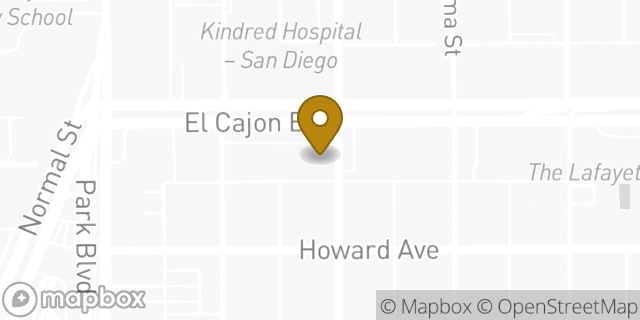 Map showing the location of Amazon Locker - Griffith in San Diego, CA 92104