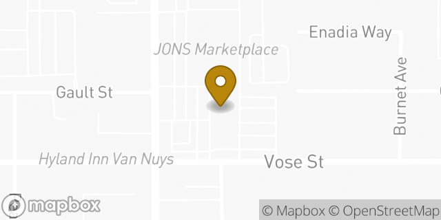 Map showing the location of Bank Of America in Van Nuys, CA 91405