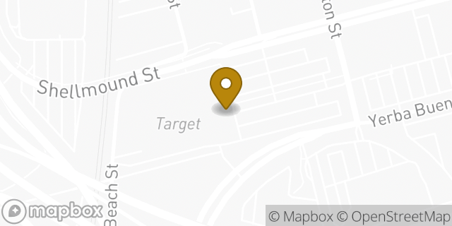 Map showing the location of Starbucks in Emeryville, CA 94608