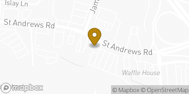 Map showing the location of Dunkin' in Columbia, SC 29210