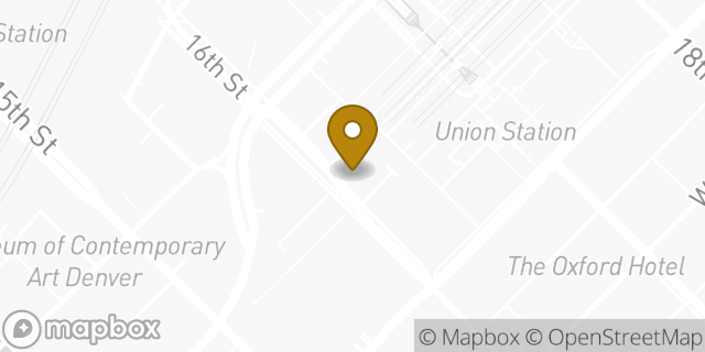 Map showing the location of Bank of America in Denver, CO 80202
