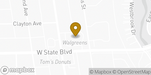 Map showing the location of ATM Walgreens in Fort Wayne, IN