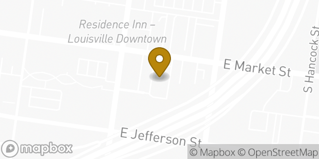 Map showing the location of McDonald's in Louisville, KY 40202