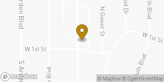 Map showing the location of Bank of America in Los Angeles, CA 90004