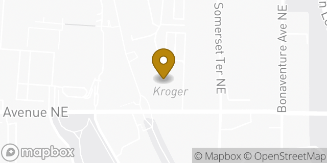 Map showing the location of ATM Kroger in Atlanta, GA 30306