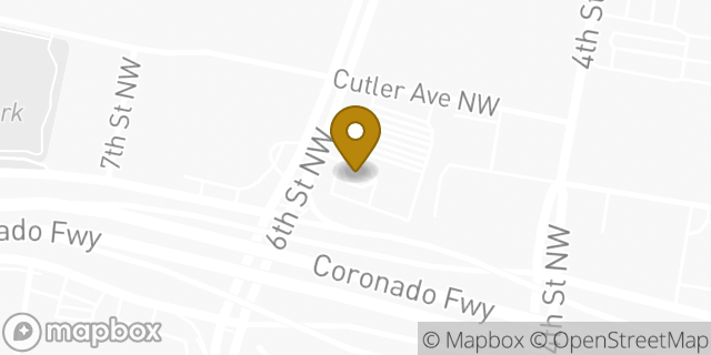Map showing the location of Subway in Albuquerque, NM 87102