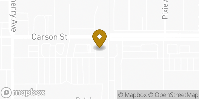 Map showing the location of Starbucks in Long Beach, CA 90807