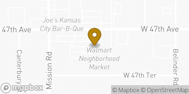 Map showing the location of Walmart Neighborhood Market in Westwood, KS 66205