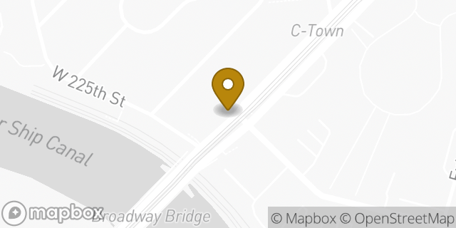 Map showing the location of Dunkin' in Bronx, NY 10034