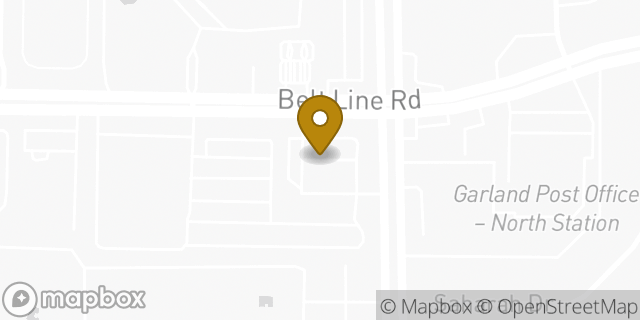 Map showing the location of Amazon Locker - Curzi in Garland, TX 75044