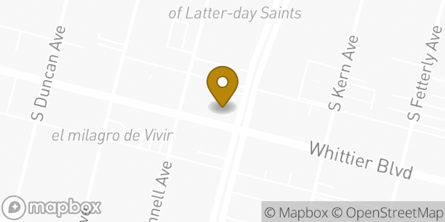 Map showing the location of Foot Locker in Los Angeles, CA 90022