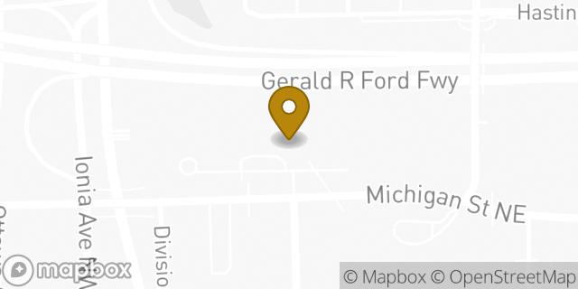 Map showing the location of Starbucks in Grand Rapids, MI 49503