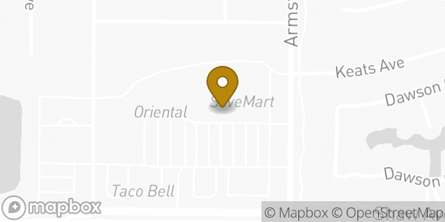 Map showing the location of Amazon Locker - Twm in Clovis, CA 93611