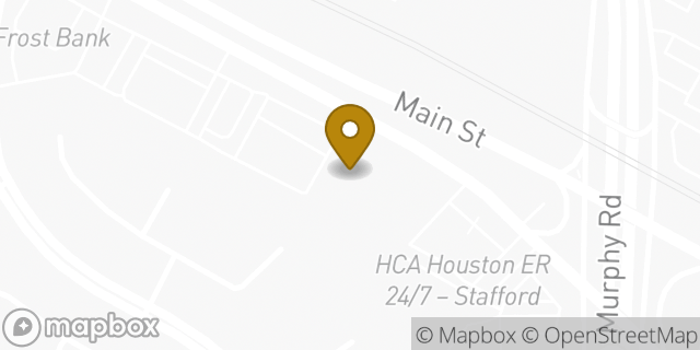 Map showing the location of Chipotle Mexican Grill in Stafford, TX 77477