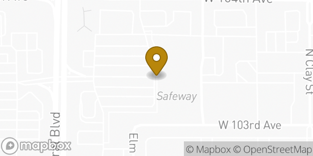 Map showing the location of Starbucks in Federal Heights, CO 80260