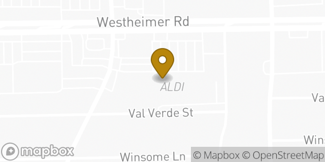 Map showing the location of Aldi in Houston, TX 77063