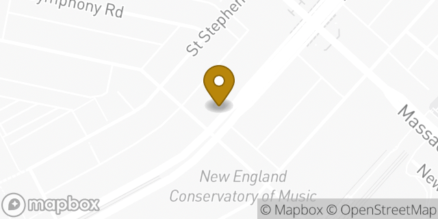 Map showing the location of Dunkin' in Boston, MA 02115