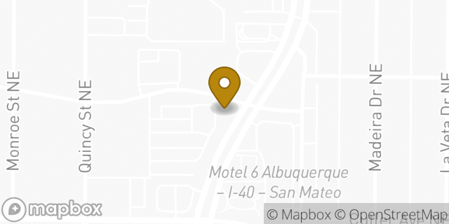 Map showing the location of Starbucks in Albuquerque, NM 87110