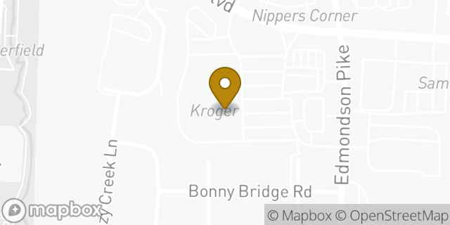 Map showing the location of ATM Kroger in Nashville, TN 37211