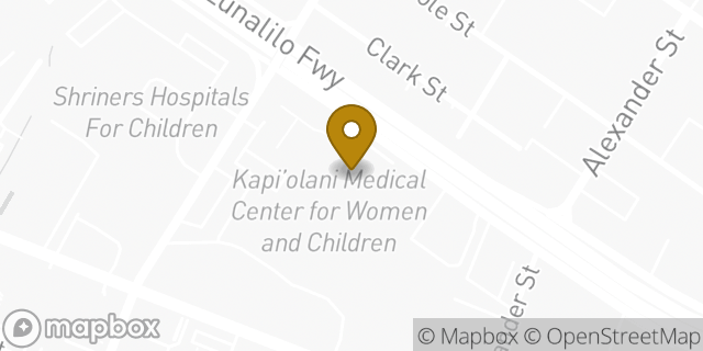 Map showing the location of Starbucks in Honolulu, HI 96826
